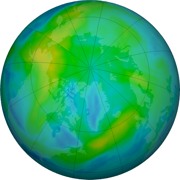 Arctic ozone map for 12 October 2022